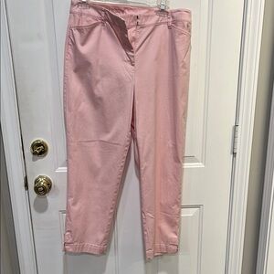 Talbots Curvy Pink Ankle Cropped Pants